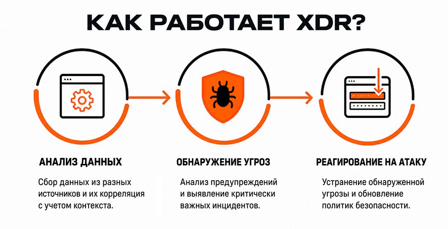Схема работы XDR: от анализа данных до реагирования на атаку